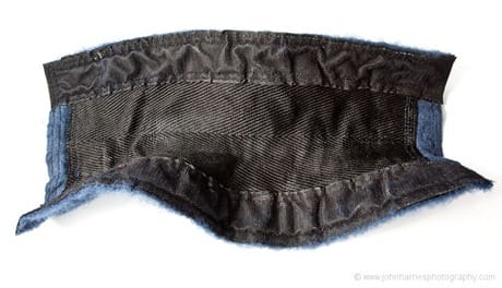 Chafe-Pro gear showing integrity of internal layer despite some wear on outer covering JHH5-12377