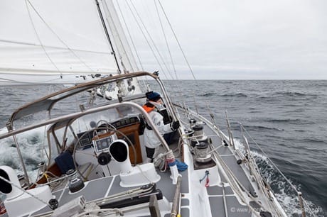 Expedition Sailboat Morgan's Cloud Sailing In The Labrador Sea JHH5II-10277