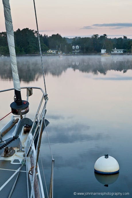 Morgan's Cloud on her mooring in Echo Bay, Nova Scotia JHH5II-12745
