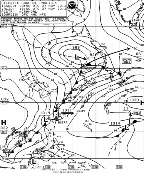 weather fax chart SUR 7