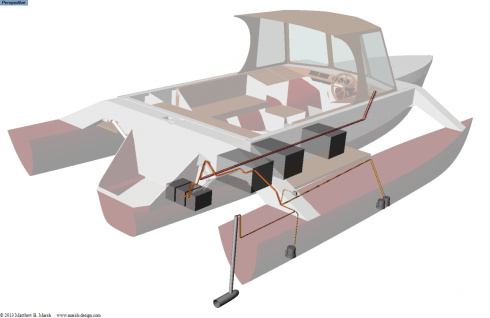 Drawing of catamaran with conventional wiring s860_elec_std_final_w