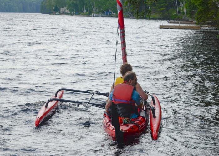 Hobie Mirage Tandem Island - starboard outrigger folded