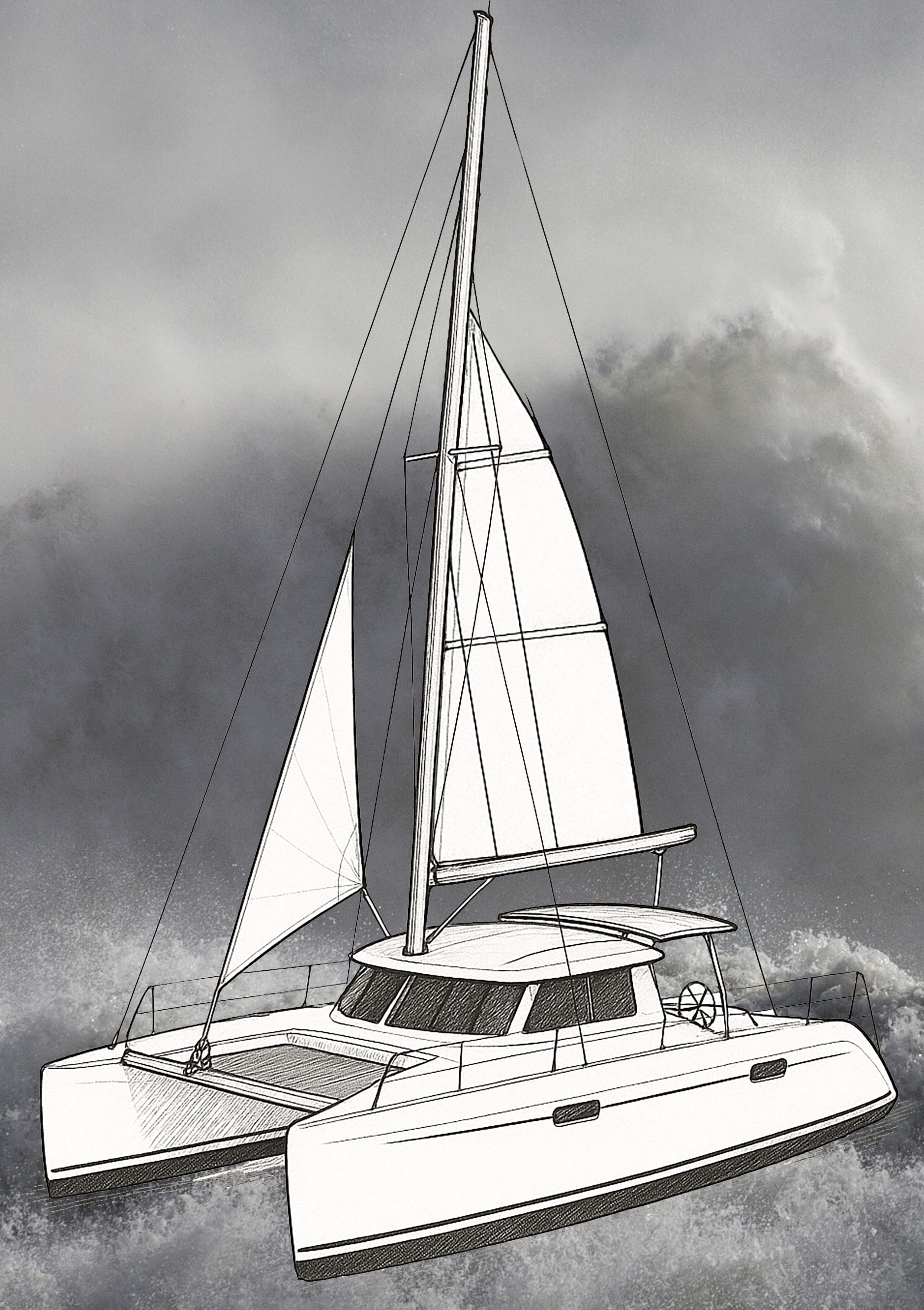 Multihull and Monohull Storm Tactics Compared