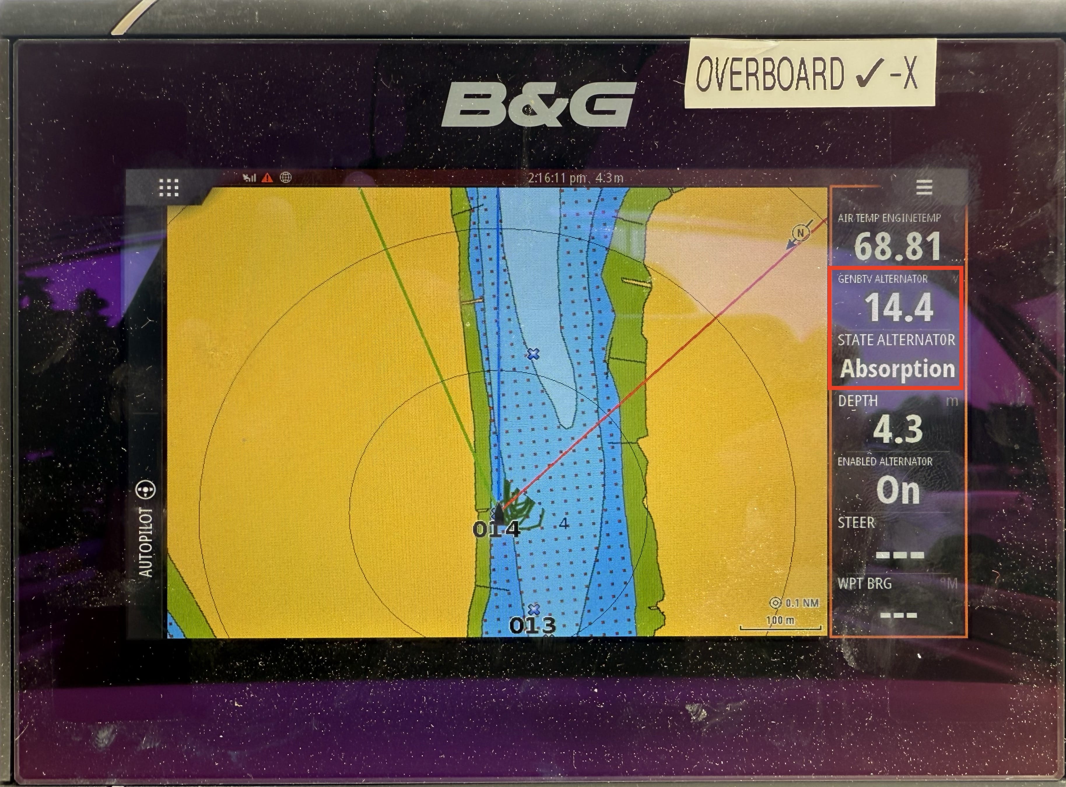 Wakespeed WS500 Alternator Regulator Deck Display